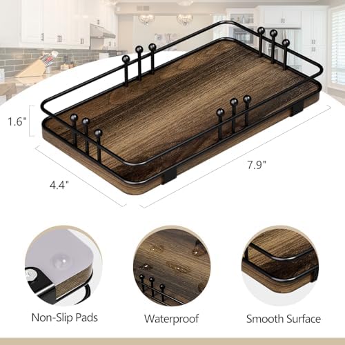 Bathroom Vanity Tray Countertop, Decor Tray 7.9"x4.4" Brown-Black - Image 2