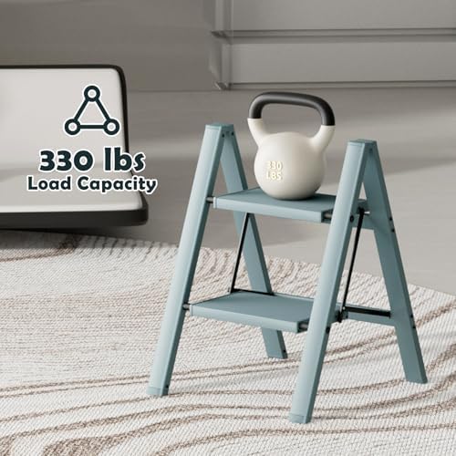Taranta 2 Step Stool Foldable,Aluminum Step Ladder-Serene Blue - Image 5