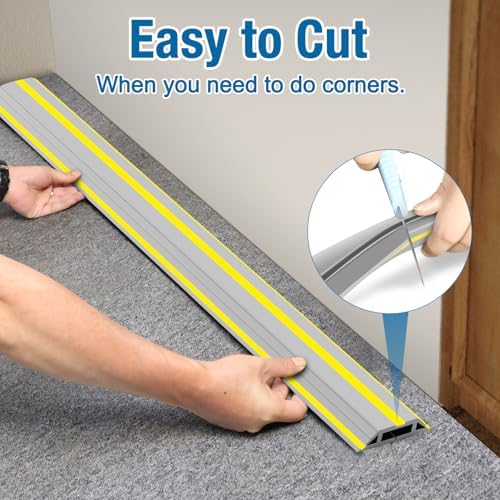 Eapele Floor Cord Cover 10ft (2 Pack) Cord Covers for Wires on Floor, Heavy Duty Extension Cord Cover, Rubber Floor Cable Cover, Prevent Trip Hazard for Sidewalk Home Office Outdoor or Indoor Settings - Image 5