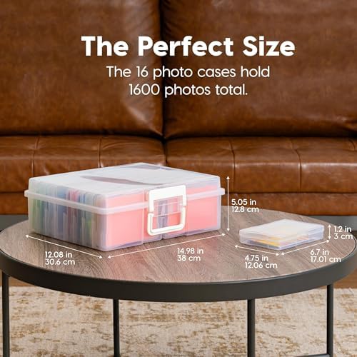 IRIS USA Photo Storage Box |Made in USA| 16 Cases - (2-Pack) - Clear - Image 4