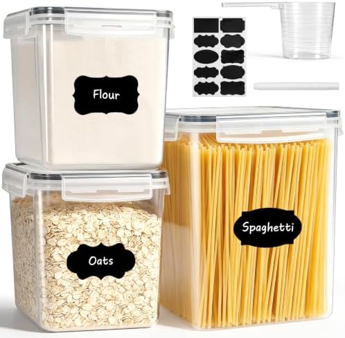 3-Pack Airtight Food Storage Containers, BPA-Free Stackable Cereal by Unknown