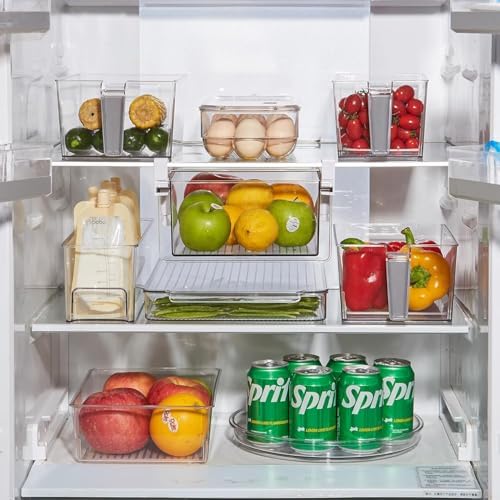 vacane Clear 11" Lazy Susan Organizer, 2 Pack Plastic Lazy Susan Turntable for Cabinet Rotating Pantry Lazy Susan Cabinet Organizer, Storage Containers for Kitchen, Refrigerator - Image 4