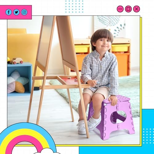 Delxo Folding Step Stool 11 Inch,300 Lbs Step Stool for Kids&Adults Purple - Image 6