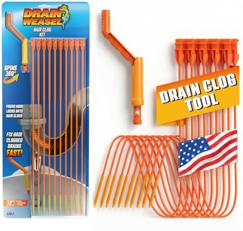 FlexiSnake Drain Weasel Sink Snake Hair Clog Remover Tool Kit, 10 Wands by FlexiSnakeInc