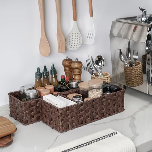 GRANNY SAYS Bathroom Baskets Organizer, Toilet Paper Storage Basket, Brown - Image 4