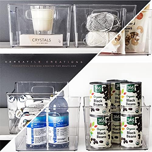 BINO | Clear Storage Organizer | THE LODGE COLLECTION | Containers for Organizing with Handles| Pantry & Kitchen Organization | Fridge Organizer | Bathroom Organizer | Storage Bins For Shelves Cabinet - Image 4