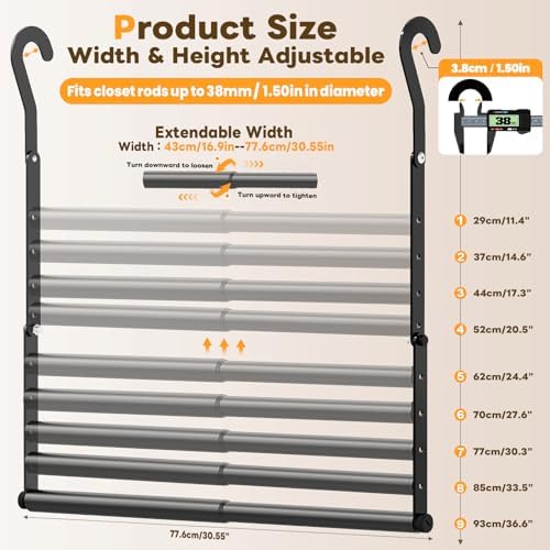 Mavivegue 2 Pack Adjustable Closet Rods for Hanging Clothes - Image 2