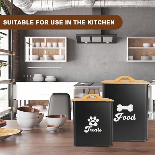 Dog Treat Container 2PCS, Dog Food Storage Container with Lids Airtight, Dog Treat Jars for Kitchen Counter-7+3Lbs, Small Dog and Cat Cookie Jar for Storage, Pet Treat Container (Upgraded) Black - Image 6