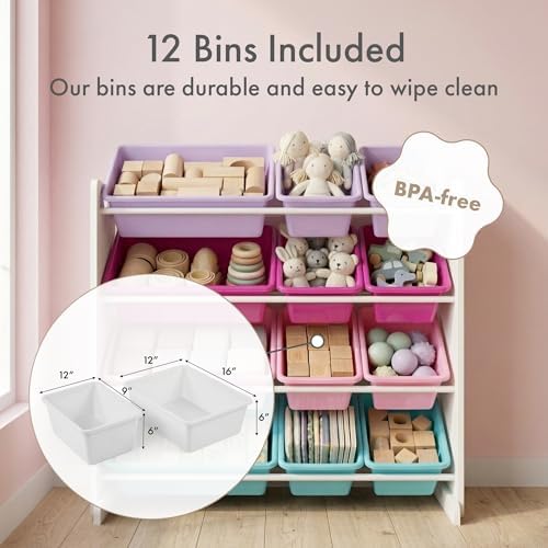 Humble Crew Kids Toy Organizer with 12 Bins, 4 Tier Storage for Playroom - Image 3