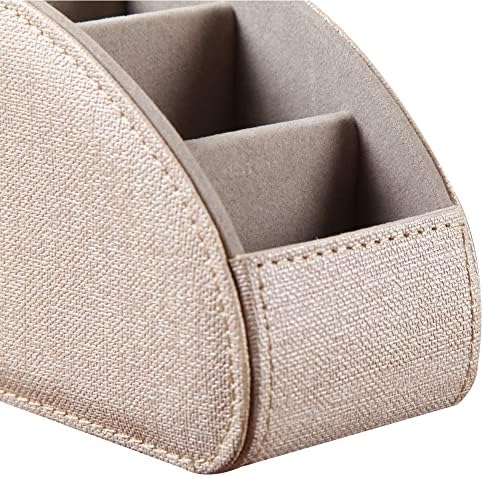 Leather TV Remote Control Holder with 5 Compartments Remote Caddy Desktop Organizer for Storage TV, DVD, Blu-Ray, Media Player, Heater Controllers - Image 5