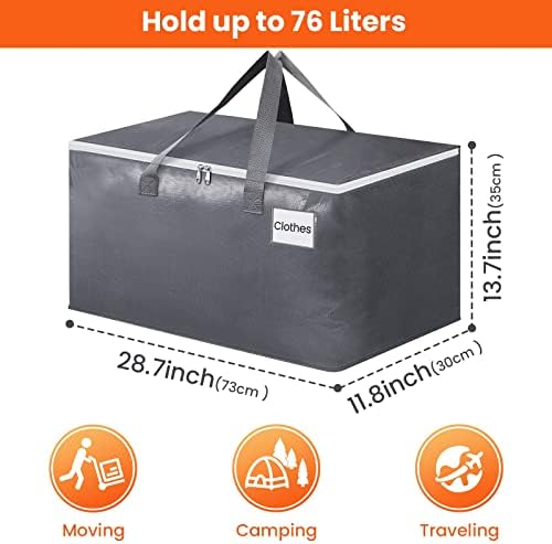 BlissTotes Large Moving Bags, Storage Bags, 76L-8 Pack - Image 2