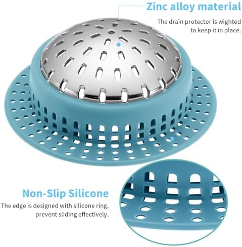 Aluvor Bathtub Drain Hair Catcher Shower Drain Cover Sink Drain Protector - Image 5