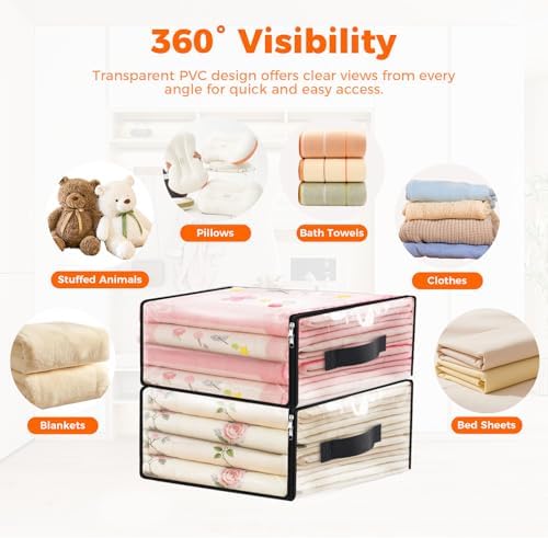 SpaceWhisper Clear Sheet Storage Bags, 8 Pack, 17.7 x 15.7 x 7.9 in - Image 4
