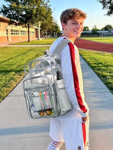 Heavy Duty Clear Backpack With TSA Lock, 18 Inch Large Clear Bookbag - Image 2