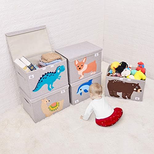 Large Toy Box Storage with Lid, Foldable Fabric Toy Chest Storage for Kids - Image 6