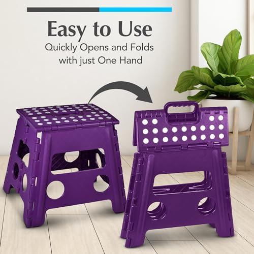 Handy Laundry Folding Step Stool 13 Inch, Purple, Non-Slip Holds 300 lbs - Image 3