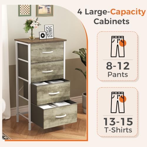 Sweetcrispy 4 Drawer Dresser, Tall Storage Cabinet for Bedroom and Closet - Image 6
