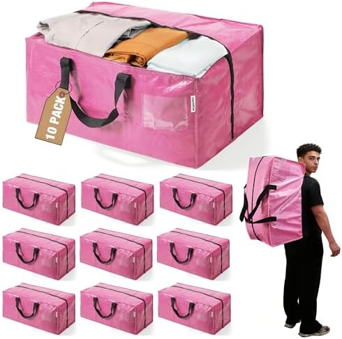 WORKPRO 10 Pack Extra Large Moving Bags with Backpack Straps & Handles by WORKPRO