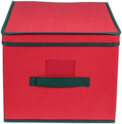 Northlight 16" Red Collapsible Christmas Decoration Storage Box with Handel by Northlight
