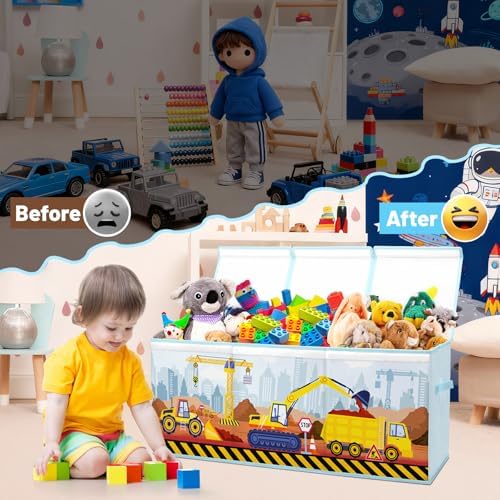 Toy Storage Box with Lids Extra Large Collapsible Toy Box Chest for Kids - Image 4