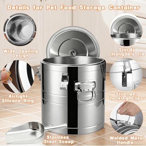 UPSKYPET 45lb Dog Food Storage Container, Airtight Stainless Steel - Image 3