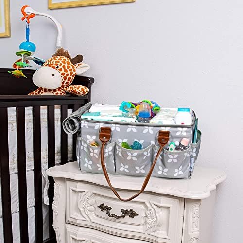 Moteph Extra Large Diaper Caddy, Craft, Toy Organizer with Zip-Top Cover with Waterproof Wet/Dry Bag - Perfect for Baby Shower - Image 6