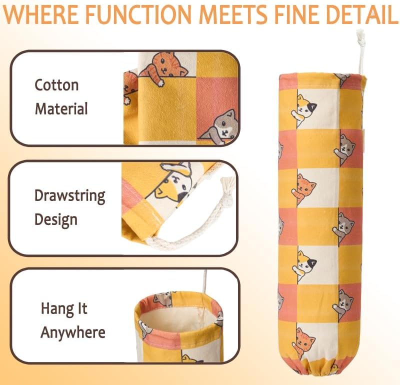 TOGETURE Plastic Bag Holder, Cute Grocery Bag Holder for Plastic Bags - Image 3