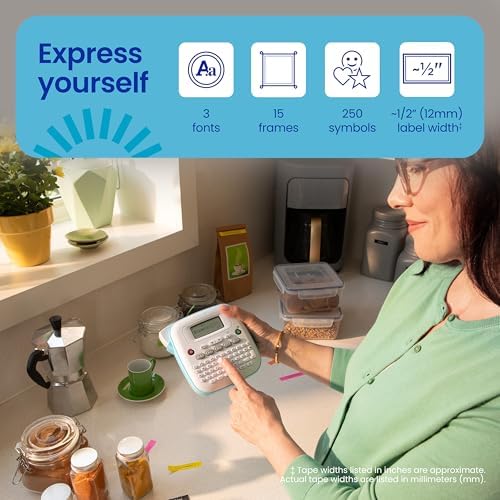 Brother P-Touch PT-N20 Personal Desktop Label Maker, Portable, Handheld and Prints, P-Touch Btag ~½” (12mm) Wide Color Personalized Label Tapes - Image 4