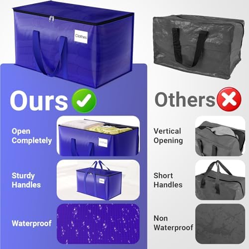 FabSpace 10 Pack Moving Storage Bags Heavy-Duty with Zippers for Clothes - Image 4