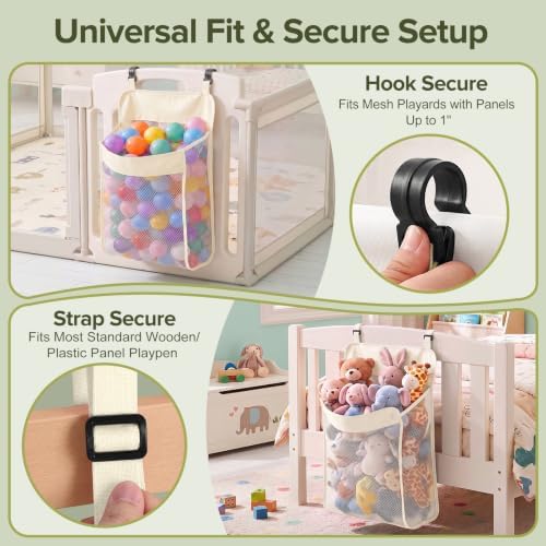 Playpen Toy Organizer, Stuffed Animal Storage & Hanging Diaper Organizer - Image 5