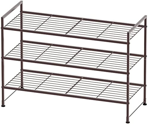 Simple Houseware 3-Tier Stackable Wired Grid Shoe Rack, Bronze by SimpleHouseware