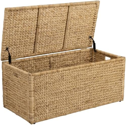 eHemco Water Hyacinth Bedding Storage Trunk, Natural, 42x20x18.5 by eHemco