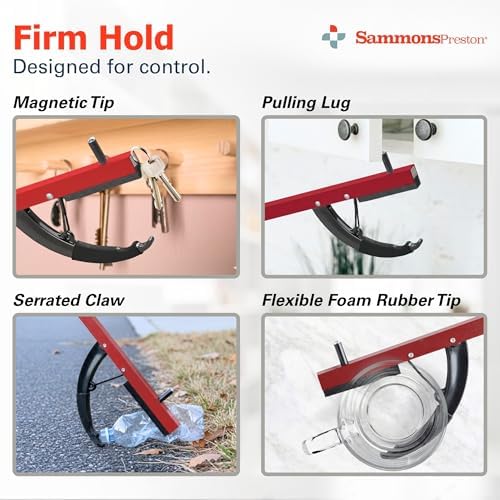 Sammons Preston Reacher, 26" Lightweight Grabber Reacher Tool with Magnetic Tip, Ergonomic Grip & Claw Jaw, Portable Reaching Aid for Seniors, Daily Living & Home Use, Standard Red,3 pack - Image 5