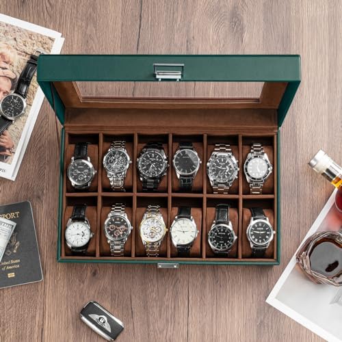 ProCase Watch Box Organizer, 12 Slot Watch Display Case, MidnightGreen - Image 3