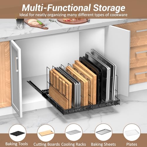 Housolution Pull Out Baking Tray and Cookie Sheet Cutting Board Organizer - Image 2