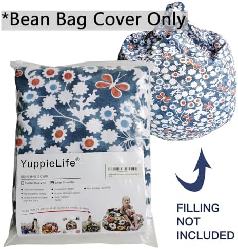 YuppieLife Stuffed Animal Storage Bean Bag Cover, 38" Velvet Toy Organizer - Image 2