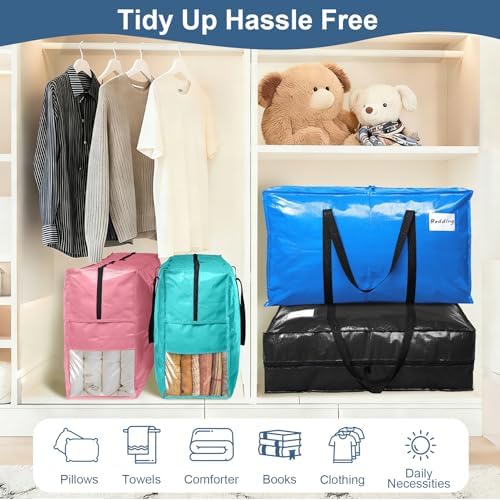 3Pcs Extra Large Heavy Duty Moving Bags with Reinforced Zippers & Handles - Image 5