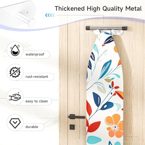 Ironing Board Hanger Wall Mount, Ironing Board Holder for Storage Y or T Leg, Metal Iron Board Hanger for Wall for Laundry Room (White) - Image 6