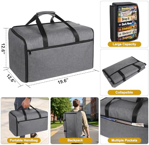 Board Game Storage Bag, Portable Board Game Organizer and Storage with Cover for Office Supplies, Puzzles, Building Blocks, Craft Product, Collapsible Board Games Storage Containers - Image 2