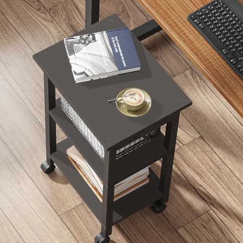 TUTOTAK Printer Stand, 3 Tier Rolling Printer Cart with Charging Station - Image 7