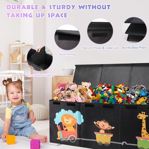Extra Large Toy Box Storage Chest with Lid for Kids’ Room - 40x16x14'' - Image 4