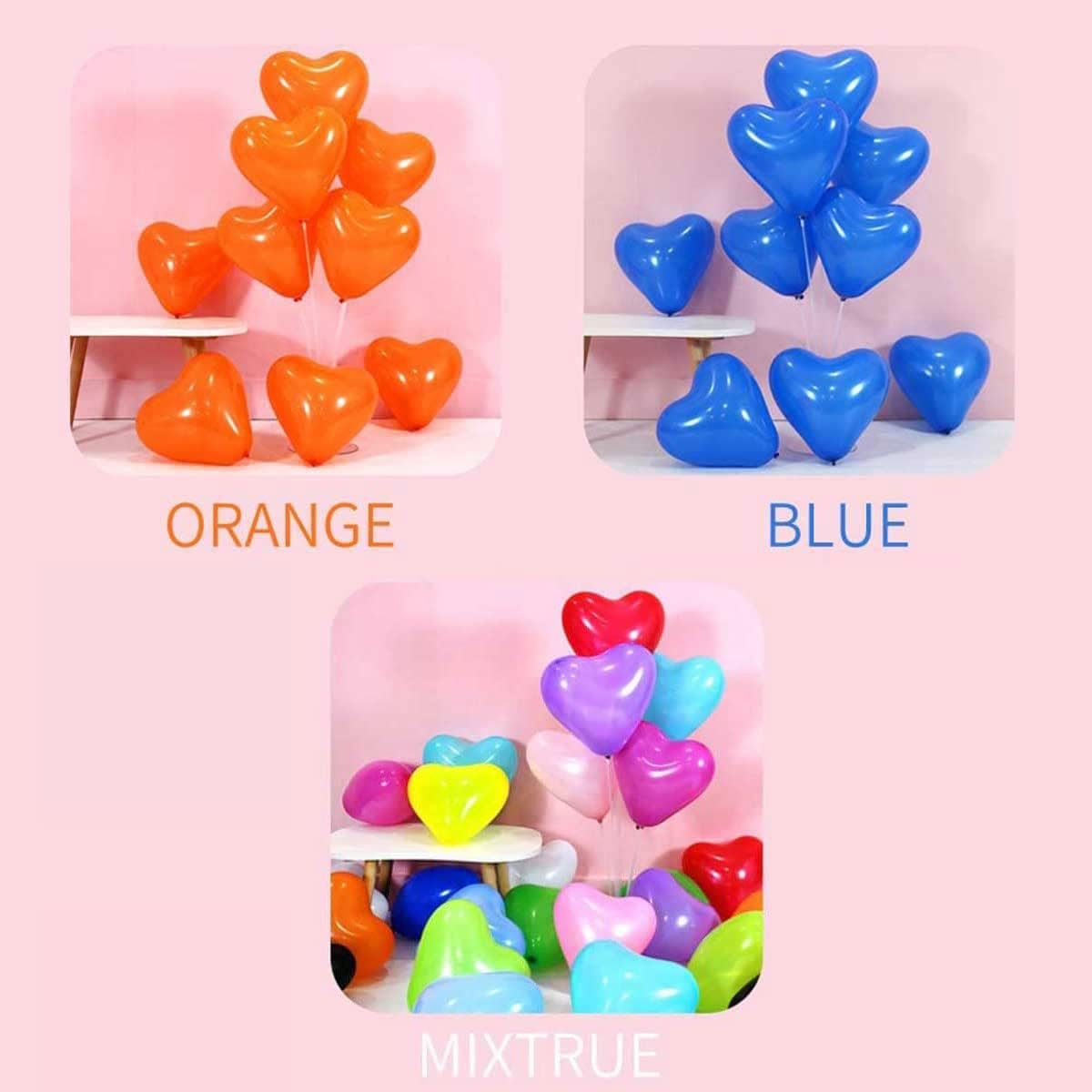 100 6-inch Pink Color Heart shaped Latex Balloons for Valentines Day,Propose Marriage,Wedding Party.