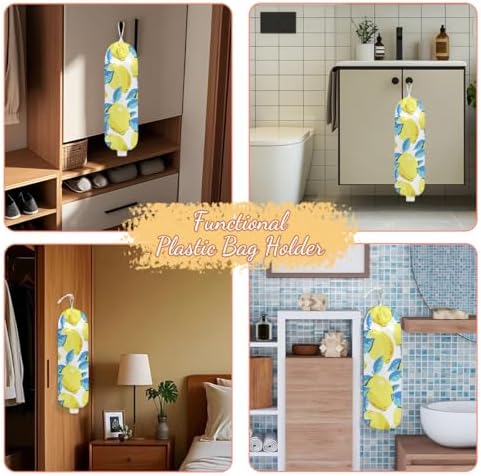 Lemon Plastic Bag Holder, Lemon Gifts Wall Mount Grocery Bag Holder - Image 6