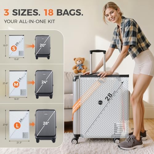 Nicetree 18 Pack Vacuum Storage Bags for Travel with Rechargeable Pump - Image 3