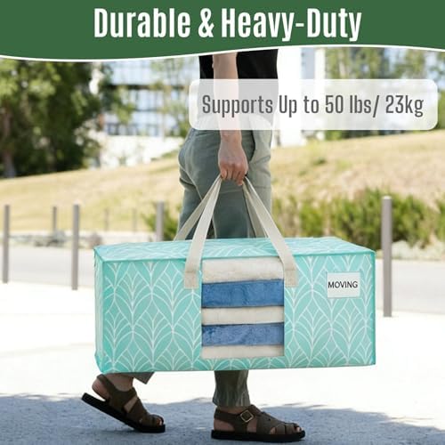 VENO Heavy Duty Moving Bags, Storage Bags, Clear Window, Evergreen, 6 Pack - Image 4