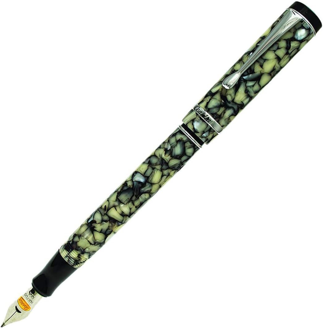 Conklin Duragraph Fountain Pen Cracked Ice - Broad Nib, Premium Writing Instrument with Striking Finish