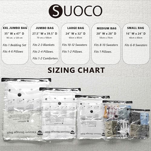 Vacuum Storage Bags for Travel & Home with Electric Pump, 14 Combo - Image 3