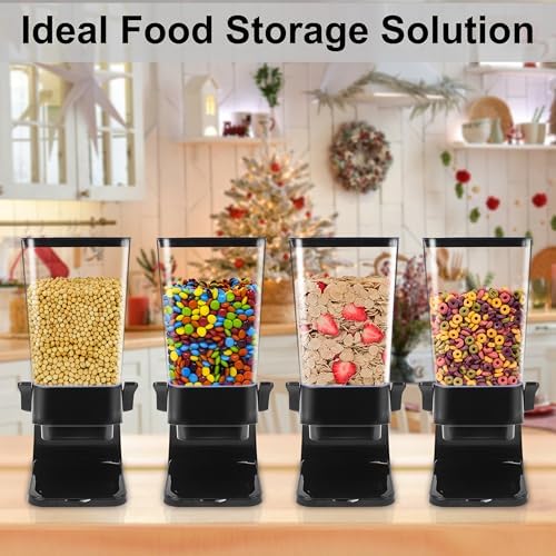 5L Cereal Dispenser Countertop with lids, Organization and Storage Containers for Kitchen and pantry, Rice Dispenser for food, Cereal, Beans, Nuts, Snack,Oatmeal, Dog Food, Bird Seed, Black, 1Pc - Image 5