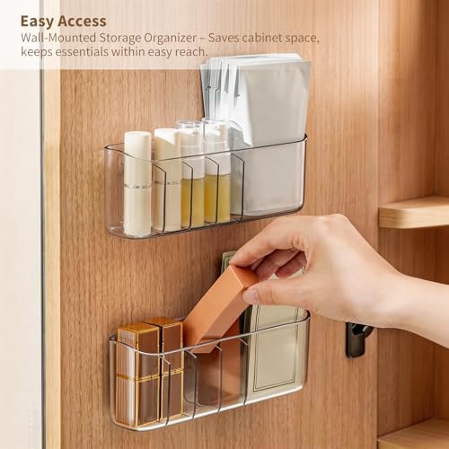 PAVSTINE 2 Pack Clear Adhesive Medicine Cabinet Shelves for Narrow Space - Image 3