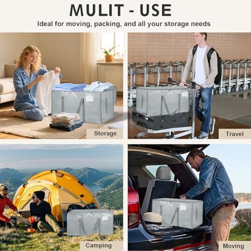 Light GrayMoving Bags 200LB Heavy Duty 8 Pack Storage Bags - Image 7